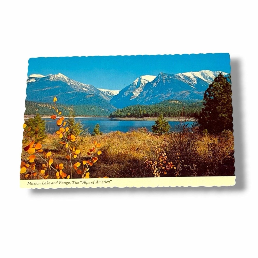 Postcard Mission Lake and Range Montana 4x6 Continental Chrome I290